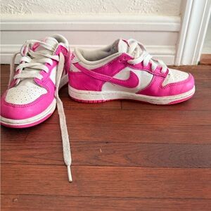Nike Kids Pink and White Dunks Sneakers